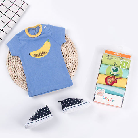 Buttoned Children's T-shirt 5 Packs ins Cartoon Cotton Cute T-Shirt Baby T-Shirt