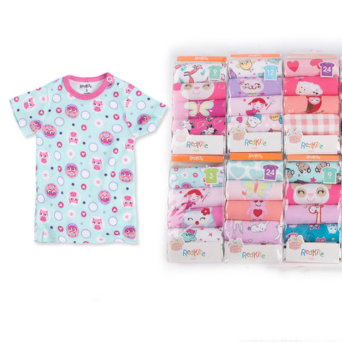 Buttoned Children's T-shirt 5 Packs ins Cartoon Cotton Cute T-Shirt Baby T-Shirt