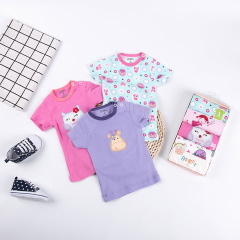 Buttoned Children's T-shirt 5 Packs ins Cartoon Cotton Cute T-Shirt Baby T-Shirt