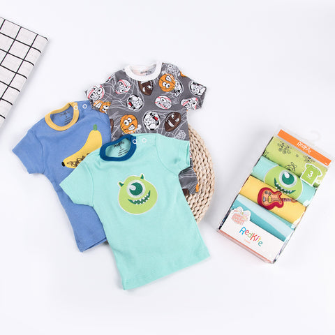 Buttoned Children's T-shirt 5 Packs ins Cartoon Cotton Cute T-Shirt Baby T-Shirt